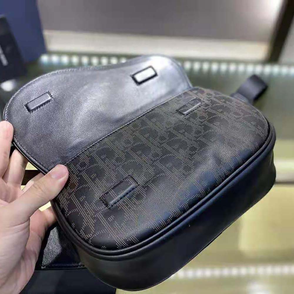 Dior Men World Tour Saddle Belt Bag Dior Oblique Galaxy Leather-Black - image 7