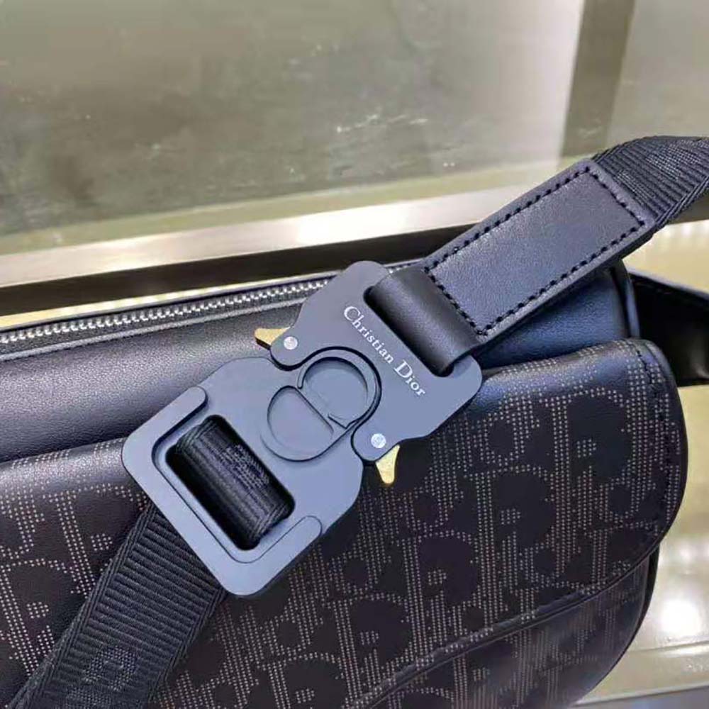 Dior Men World Tour Saddle Belt Bag Dior Oblique Galaxy Leather-Black - image 10