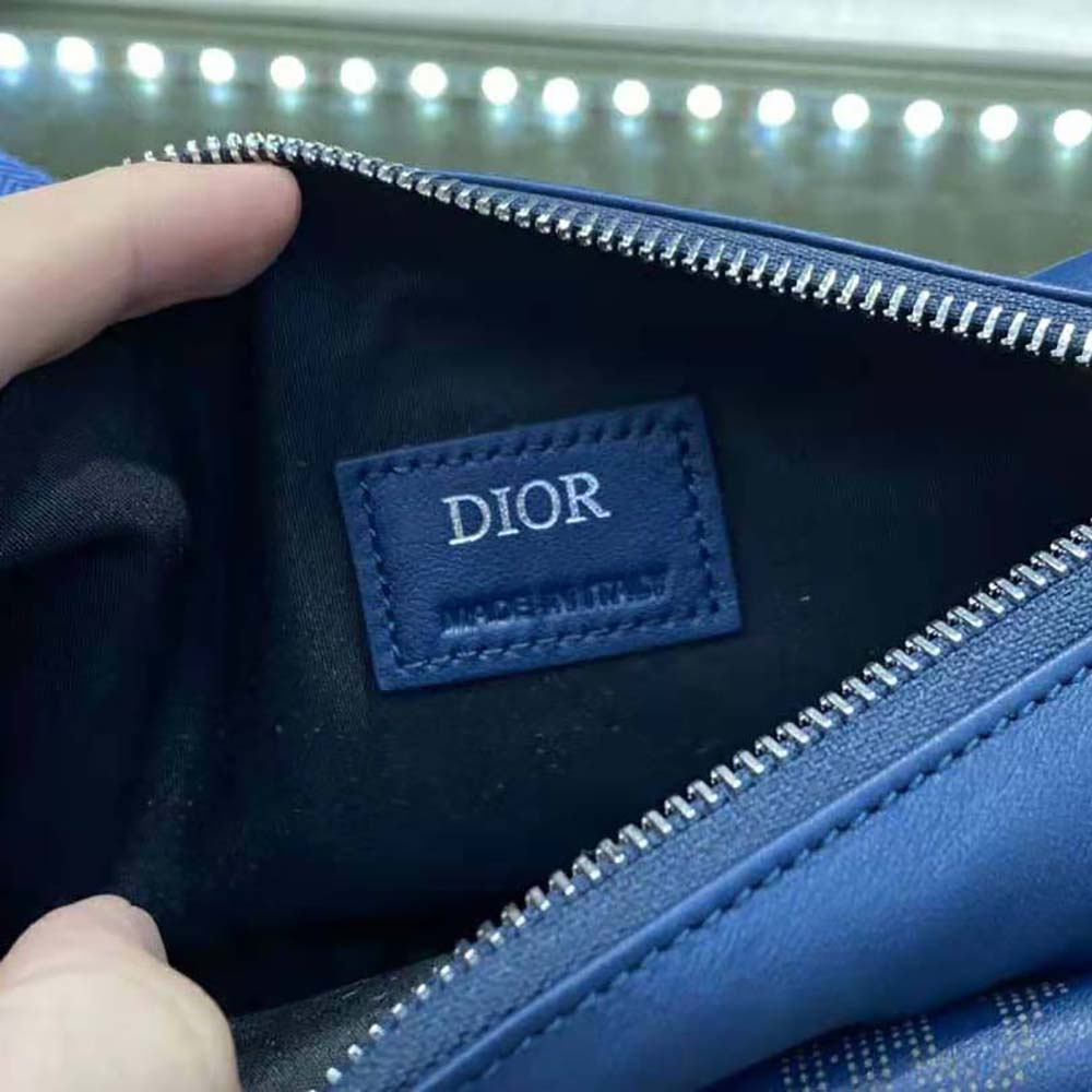 Dior Men World Tour Saddle Belt Bag Dior Oblique Galaxy Leather-Navy - image 10