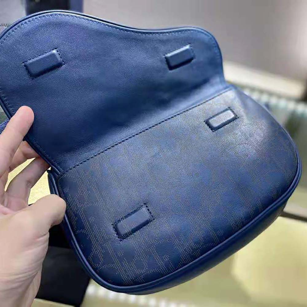 Dior Men World Tour Saddle Belt Bag Dior Oblique Galaxy Leather-Navy - image 8