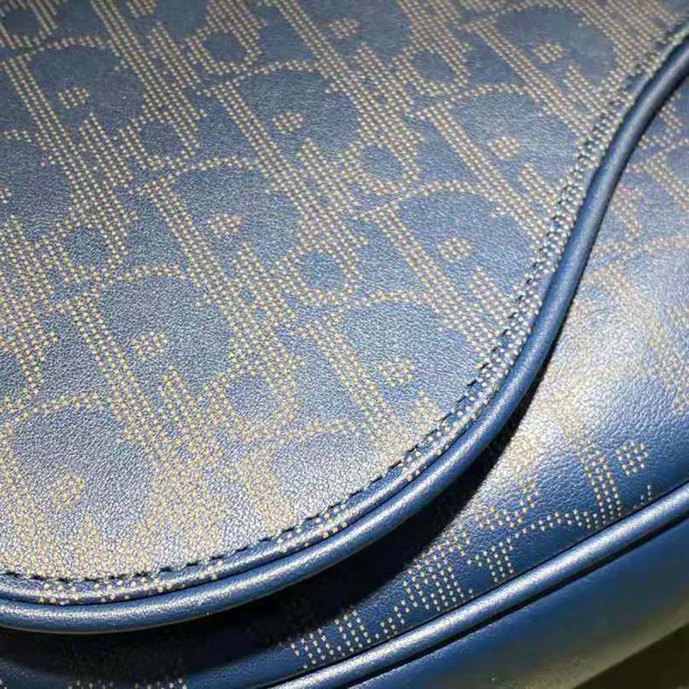 Dior Men World Tour Saddle Belt Bag Dior Oblique Galaxy Leather-Navy - image 9