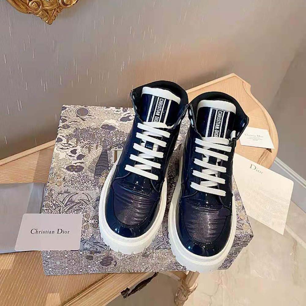 Close-up of quilted nylon texture on Dior Unisex D-Player Sneaker