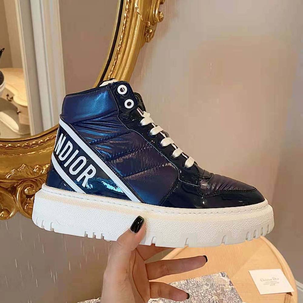 Dior Unisex D-Player Sneaker Navy Blue Quilted Nylon - image 6