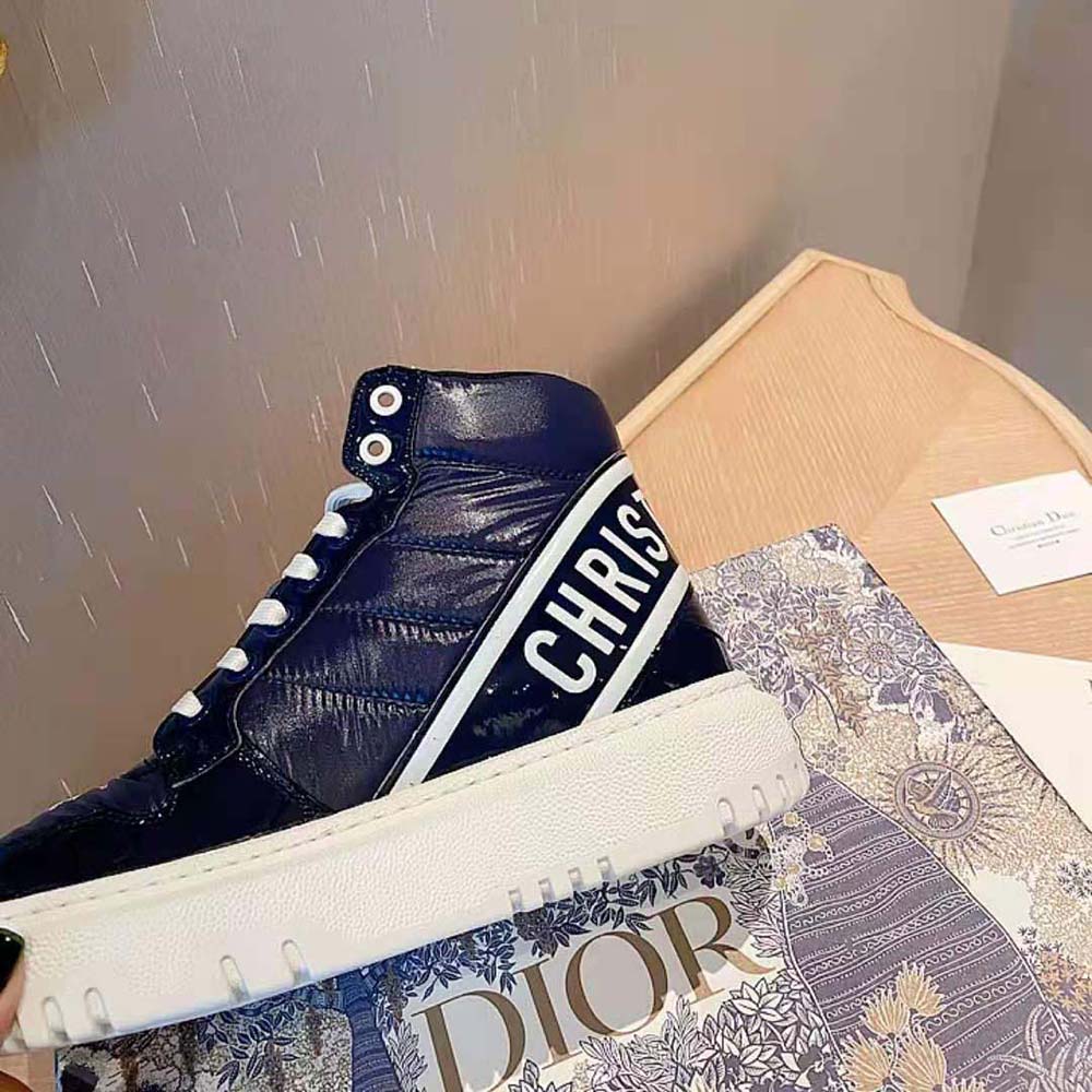 Dior Unisex D-Player Sneaker Navy Blue Quilted Nylon - image 5
