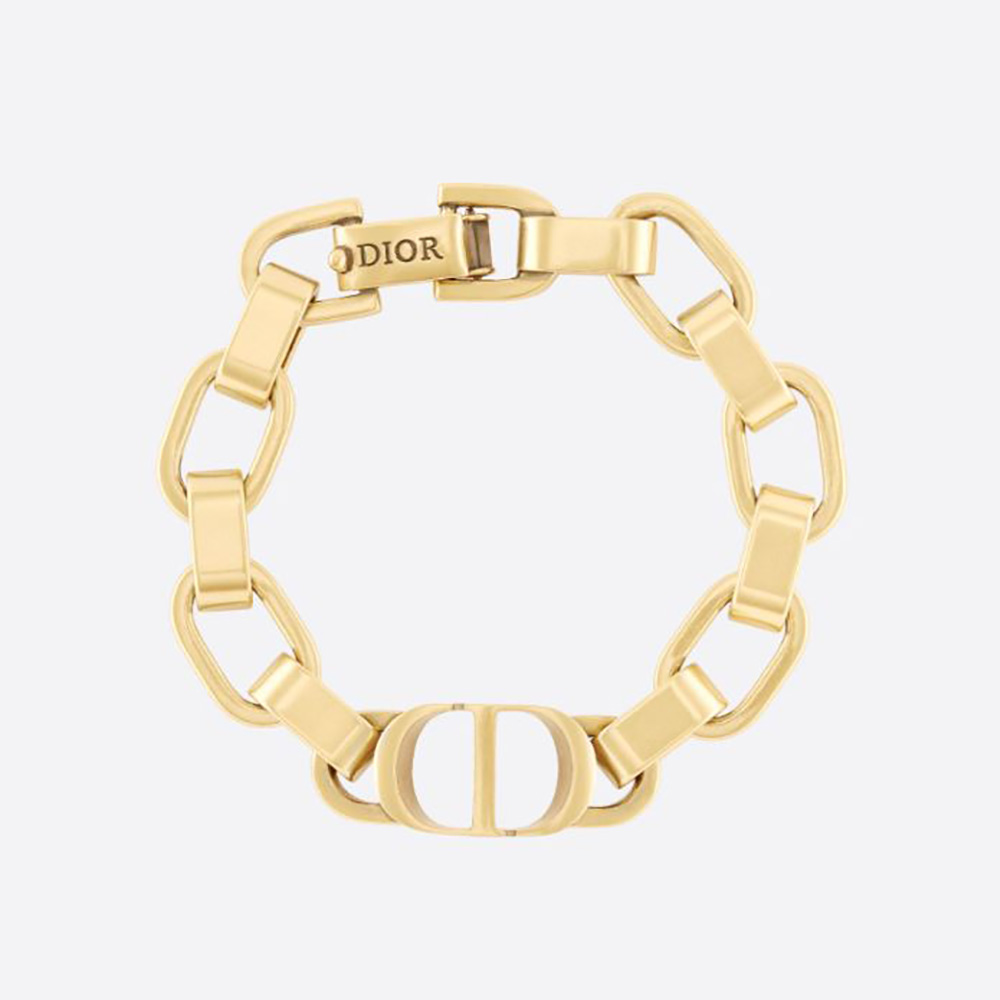 Close-up of Dior Women 30 Montaigne Bracelet Gold-Finish Metal clasp detail