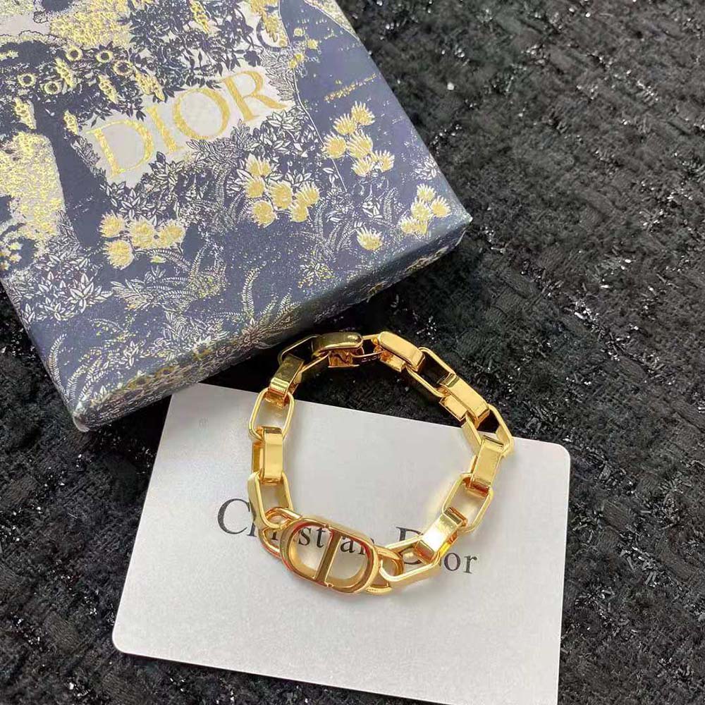 Dior Women 30 Montaigne Bracelet Gold-Finish Metal shown on wrist side profile