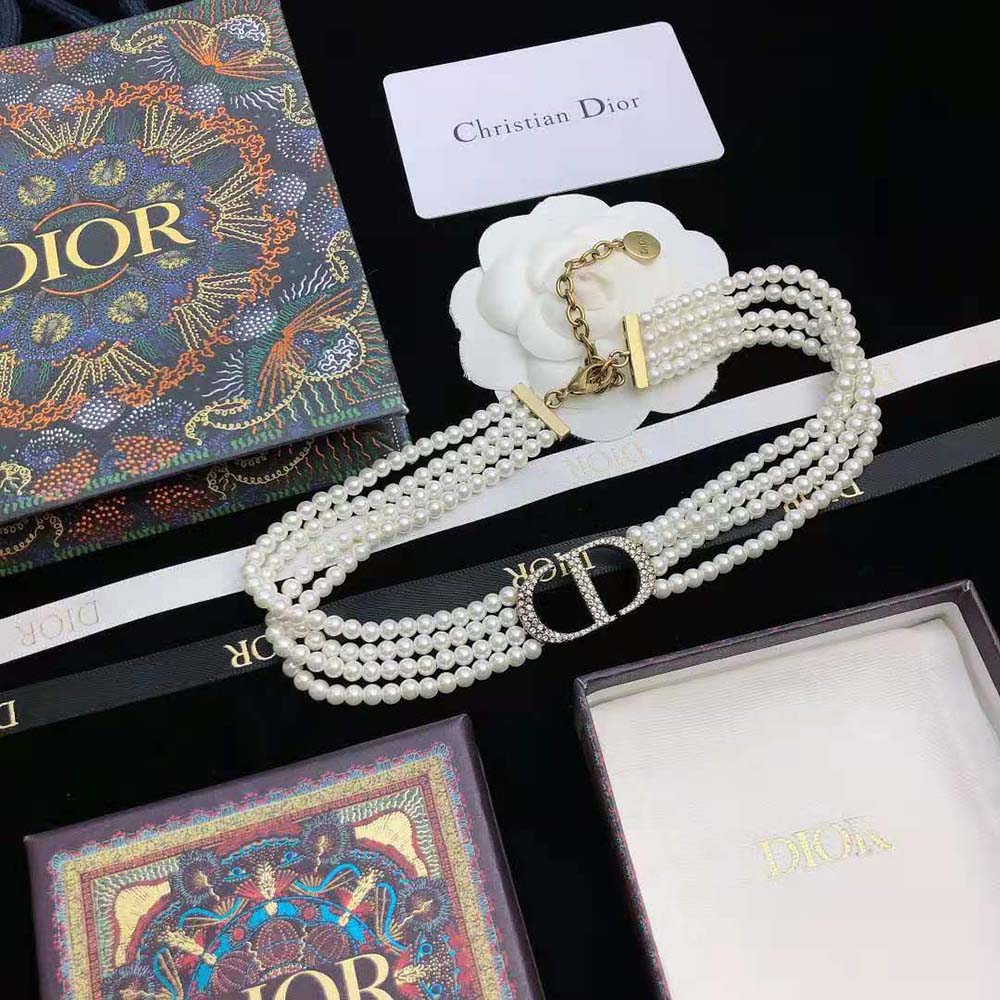 Dior Women 30 Montaigne Choker Antique Gold-Finish Metal - image 6