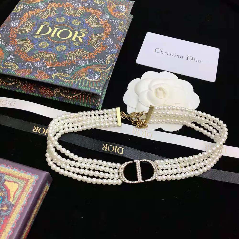 Dior Women 30 Montaigne Choker Antique Gold-Finish Metal - image 4