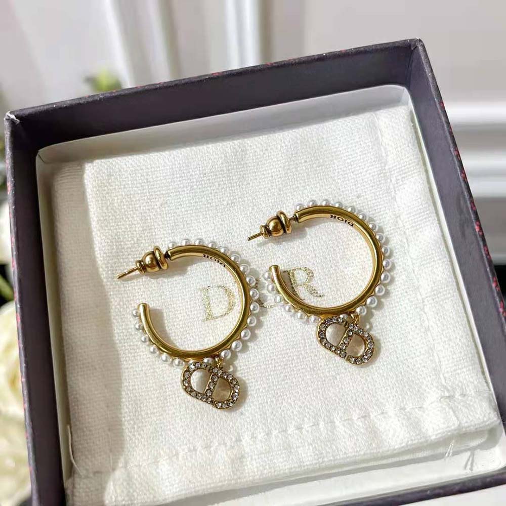 Dior Women 30 Montaigne Earrings Antique Gold-Finish Metal - image 5
