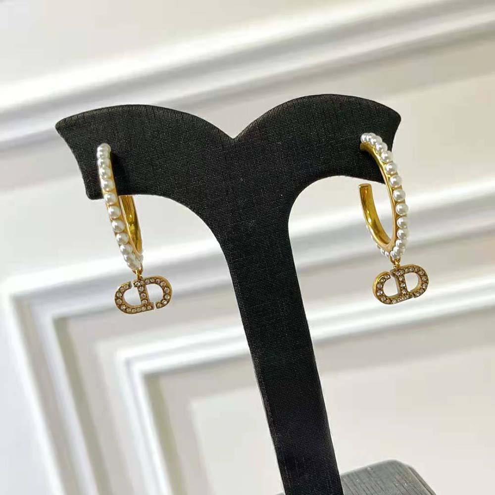 Dior Women 30 Montaigne Earrings Antique Gold-Finish Metal - image 4