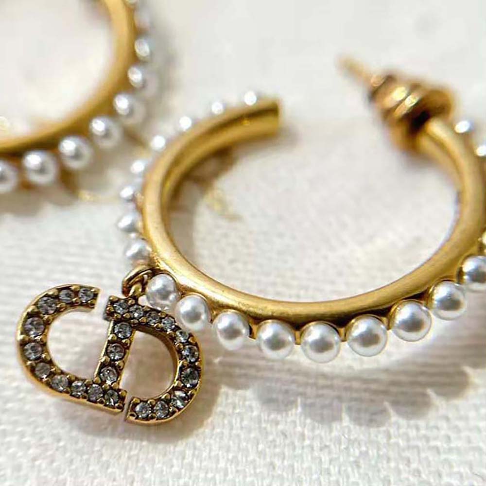 Dior Women 30 Montaigne Earrings Antique Gold-Finish Metal - image 8