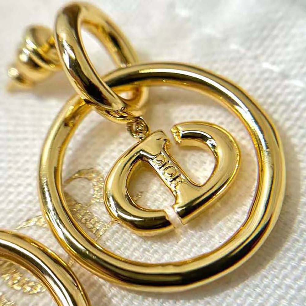 Dior Women CD Navy Earrings Gold-Finish Metal - image 7