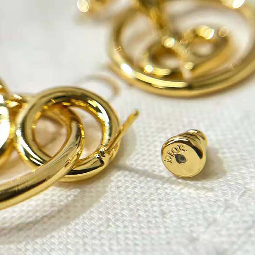 Dior Women CD Navy Earrings Gold-Finish Metal - image 6