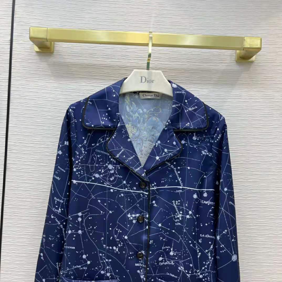 Dior Women Chez Moi Jacket Blue Dior Zodiac Silk Twill - image 4