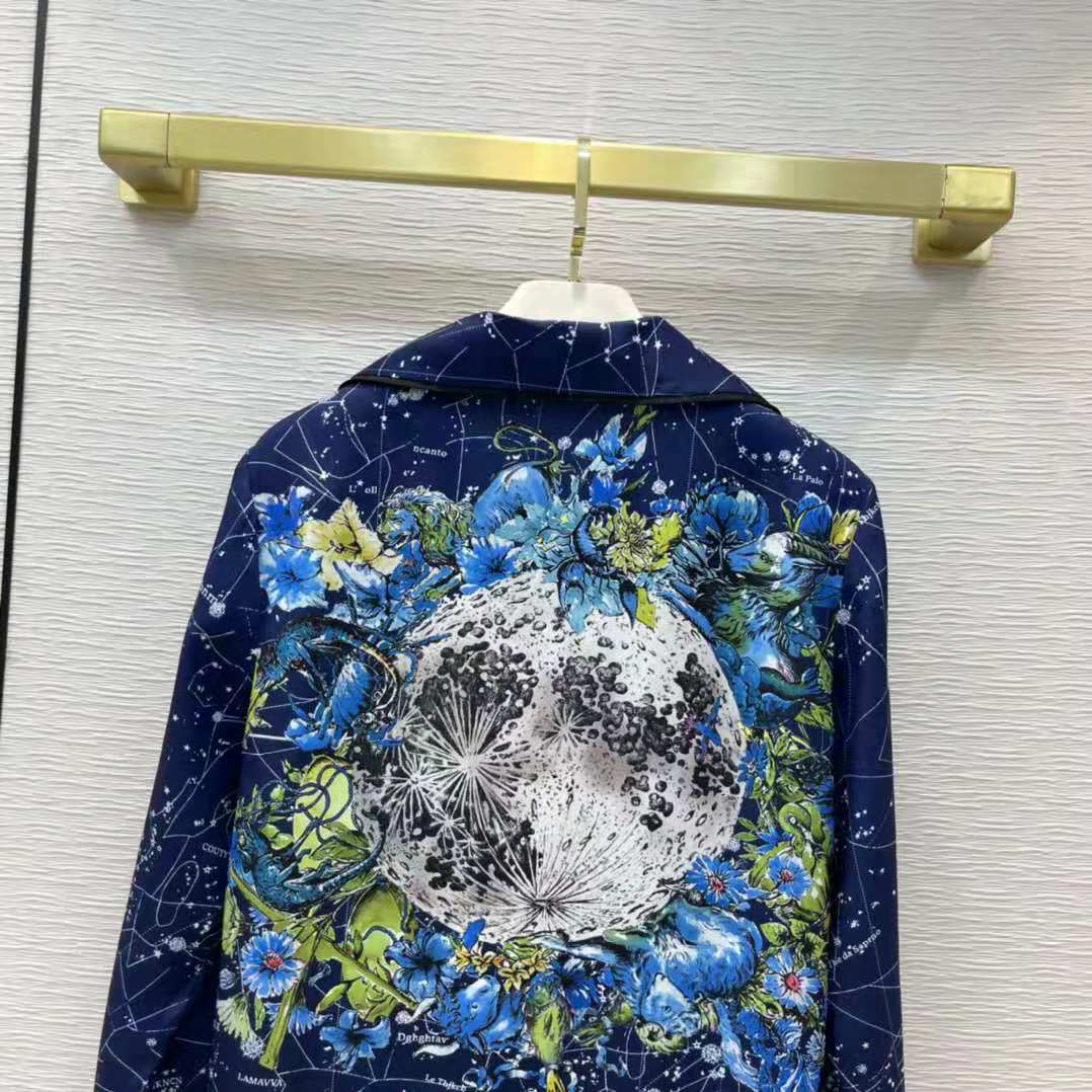 Dior Women Chez Moi Jacket Blue Dior Zodiac Silk Twill - image 6