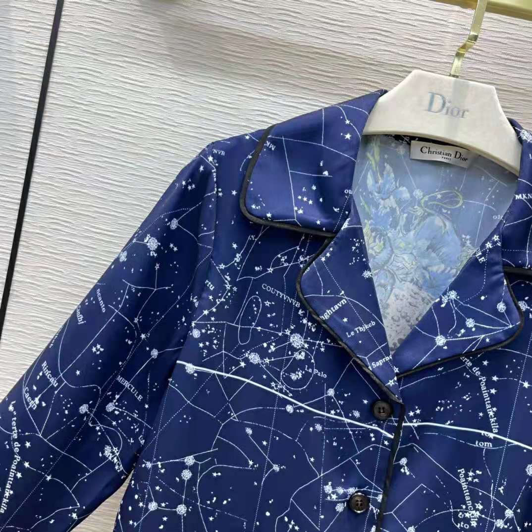 Dior Women Chez Moi Jacket Blue Dior Zodiac Silk Twill - image 5