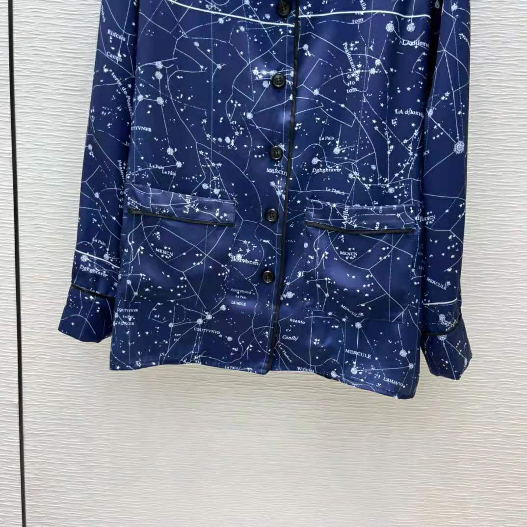 Dior Women Chez Moi Jacket Blue Dior Zodiac Silk Twill - image 7
