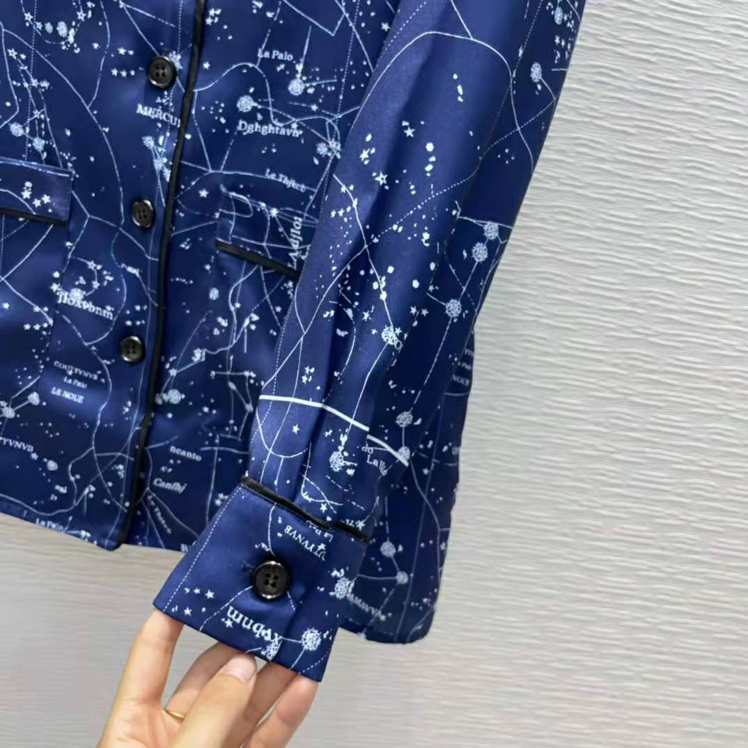 Dior Women Chez Moi Jacket Blue Dior Zodiac Silk Twill - image 8