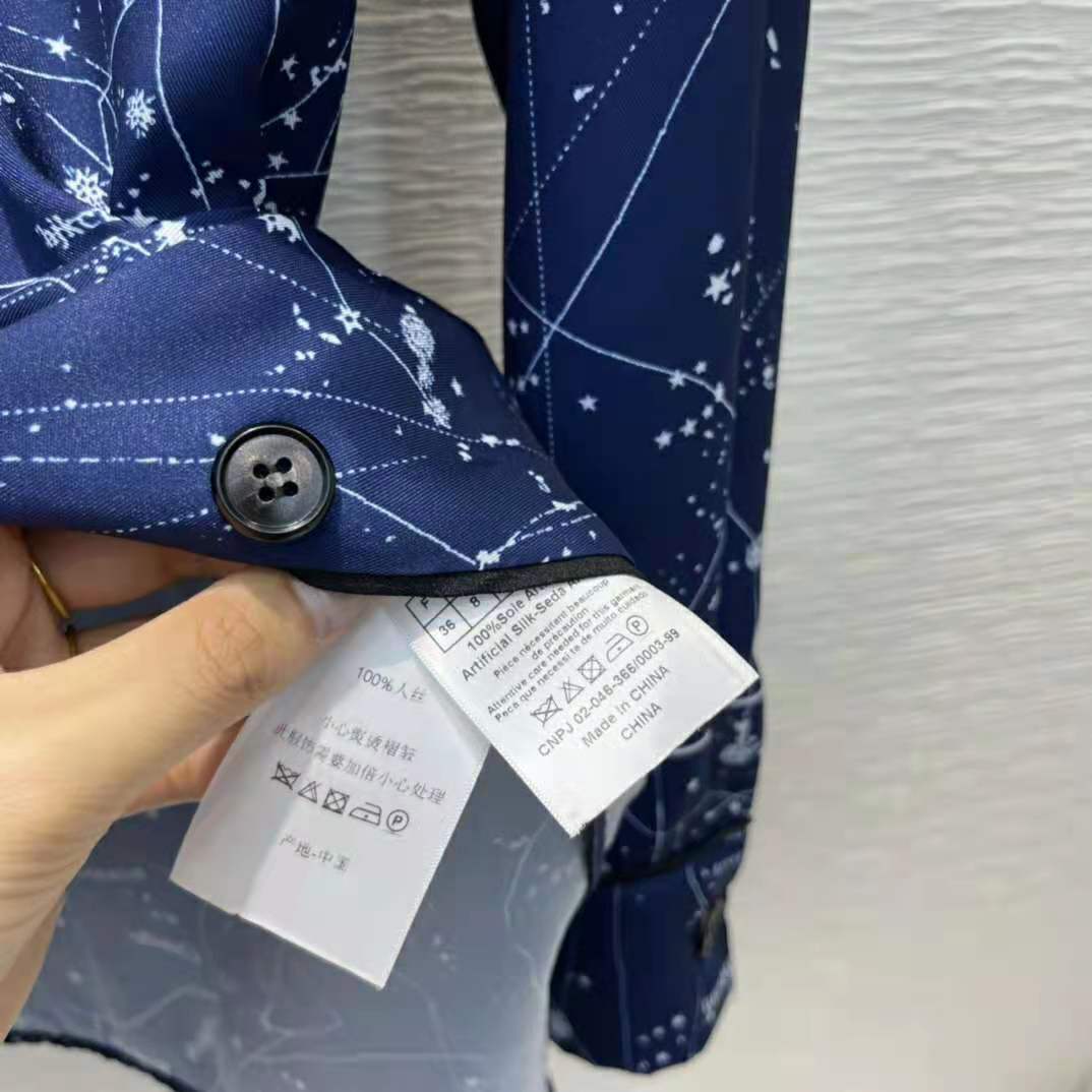 Dior Women Chez Moi Jacket Blue Dior Zodiac Silk Twill - image 9