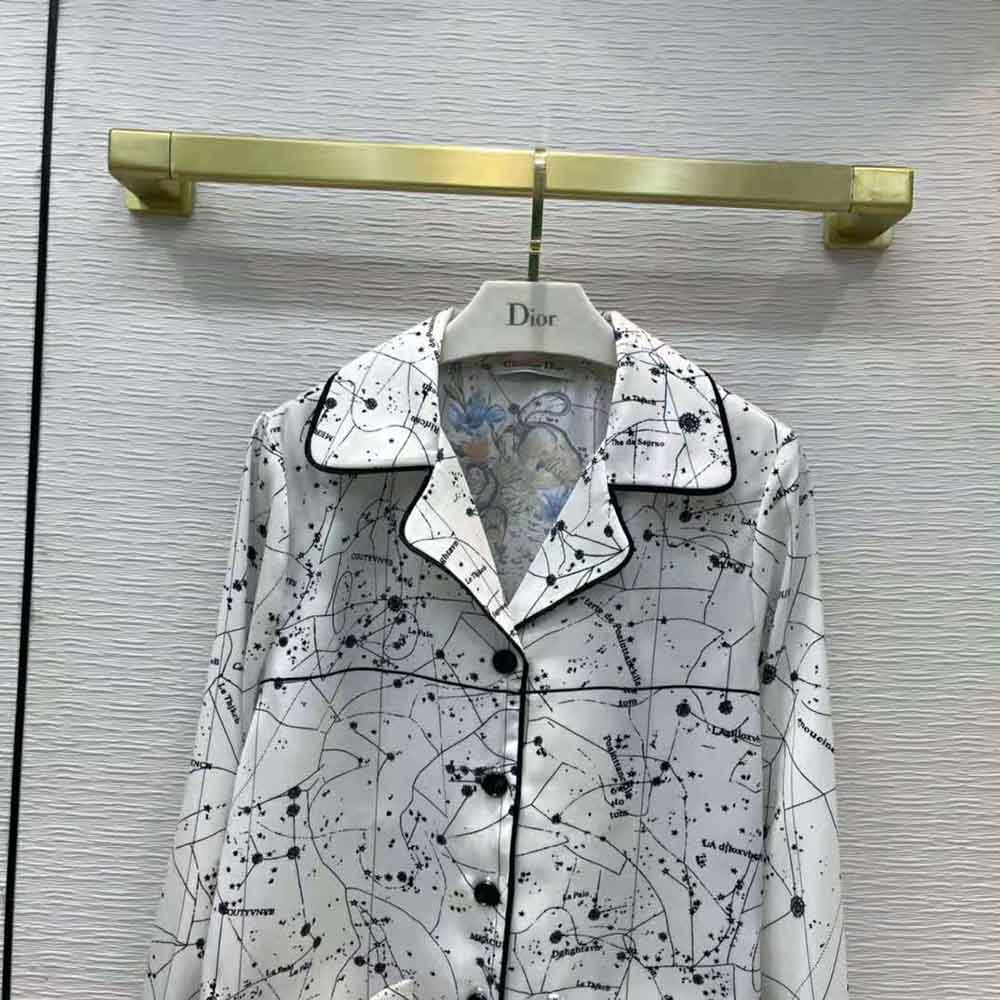 Dior Women Chez Moi Jacket White Dior Zodiac Silk Twill - image 4