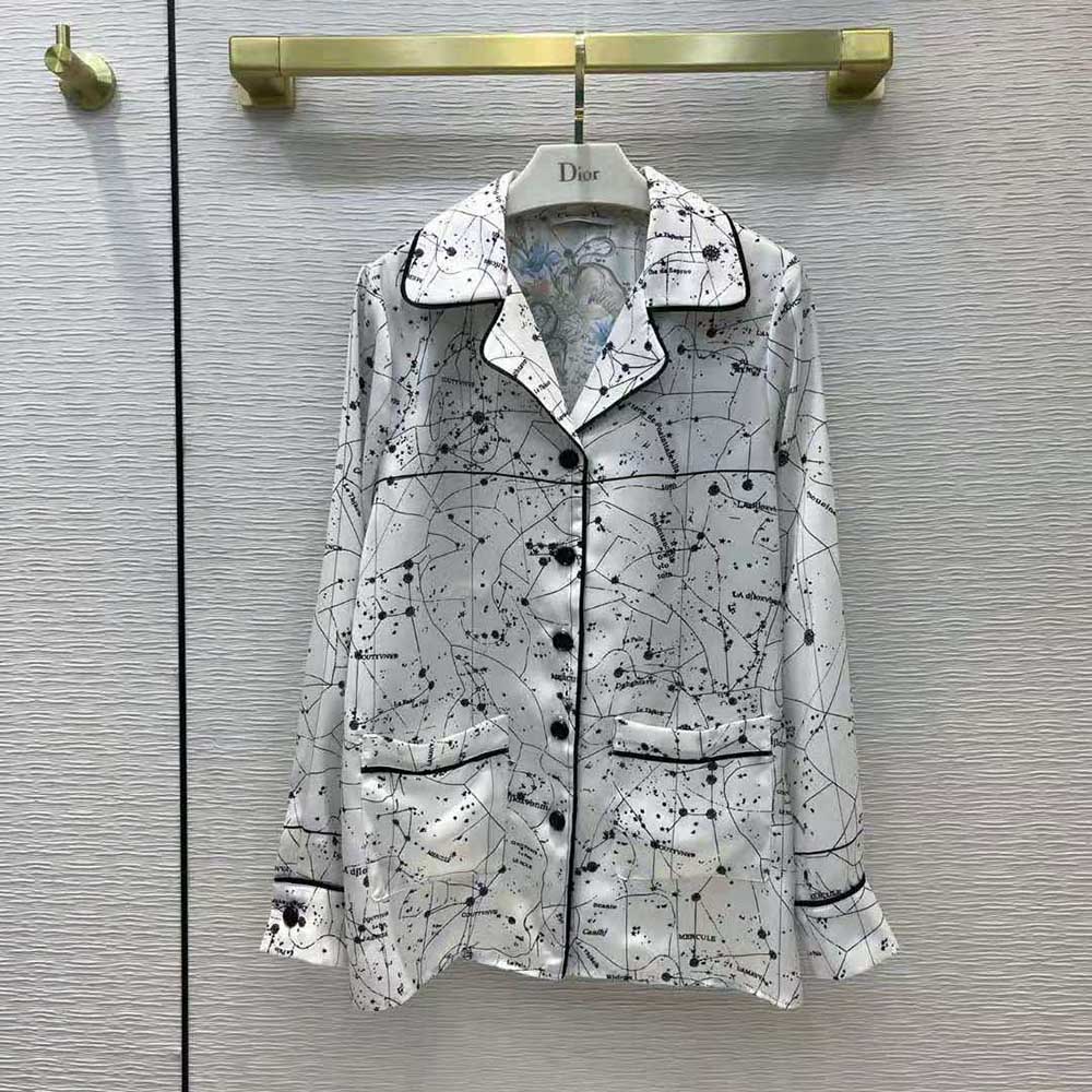Close-up of Zodiac print detail on Dior Women Chez Moi Jacket