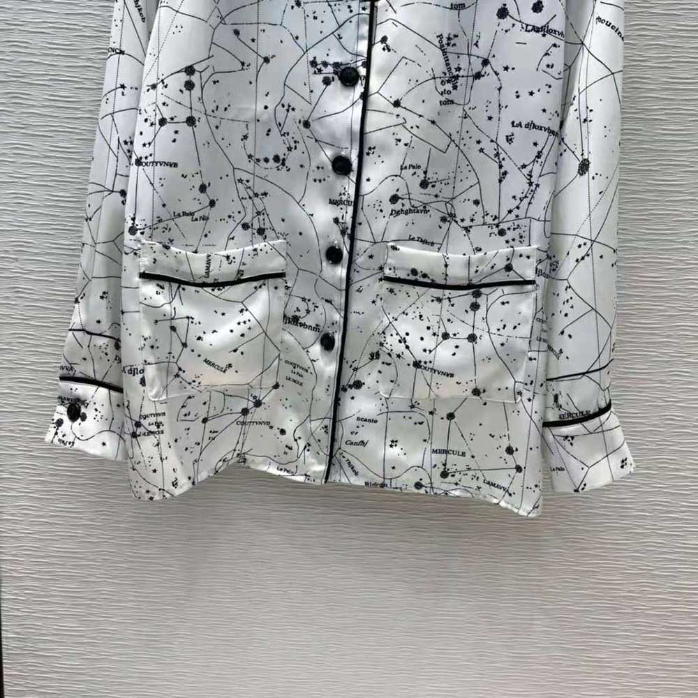 Dior Women Chez Moi Jacket White Dior Zodiac Silk Twill - image 7