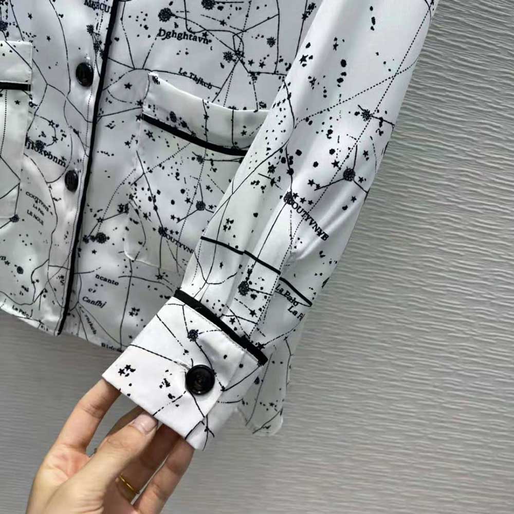 Dior Women Chez Moi Jacket White Dior Zodiac Silk Twill - image 8