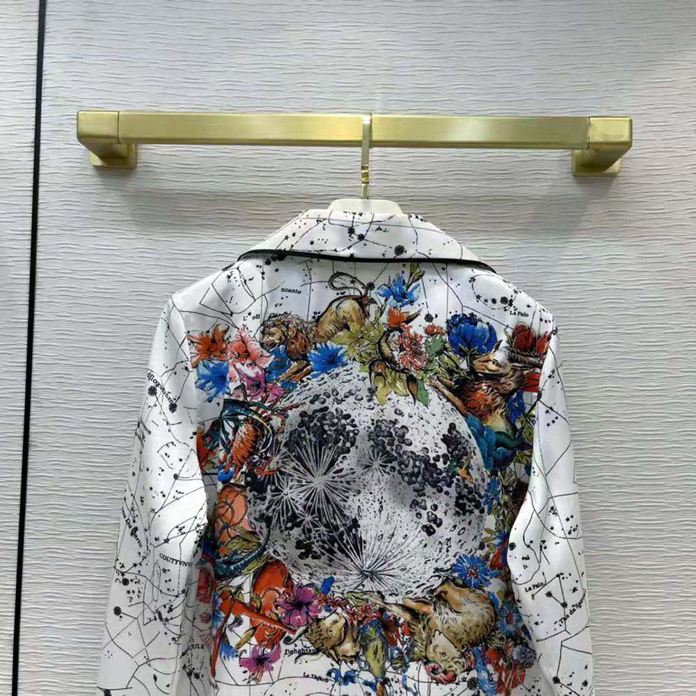 Dior Women Chez Moi Jacket White Dior Zodiac Silk Twill - image 6