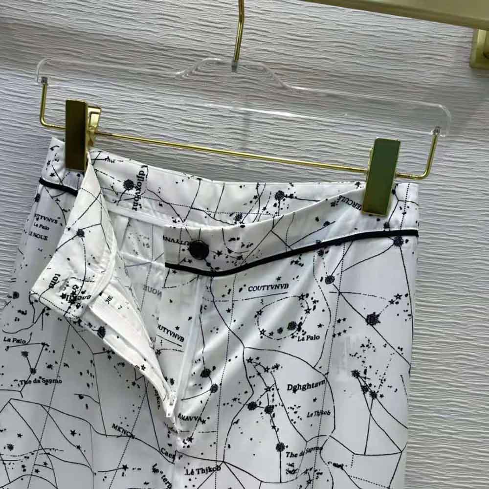 Dior Women Chez Moi Pants White Dior Zodiac Silk Twill - image 7