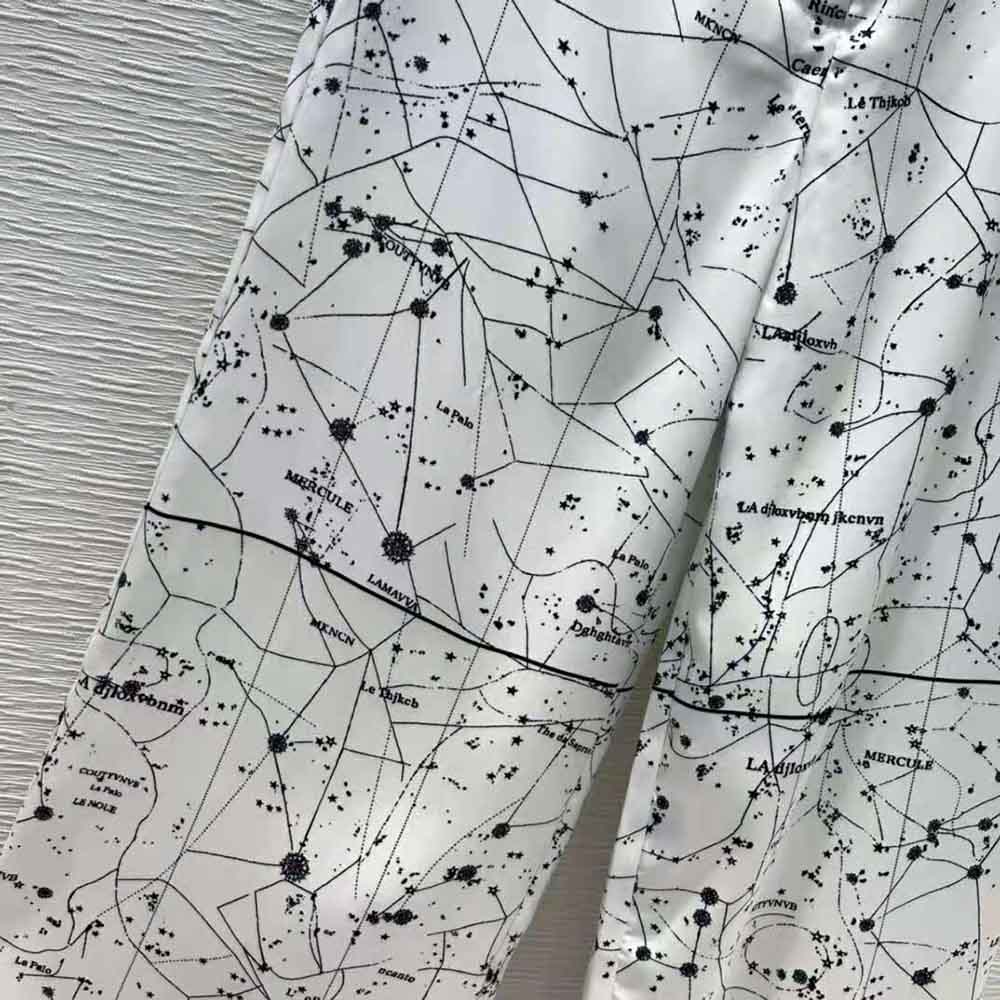 Dior Women Chez Moi Pants White Dior Zodiac Silk Twill - image 8