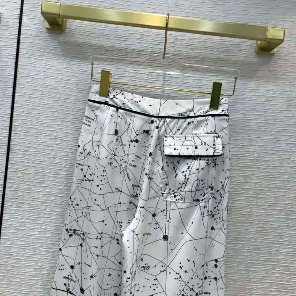 Dior Women Chez Moi Pants White Dior Zodiac Silk Twill - image 6