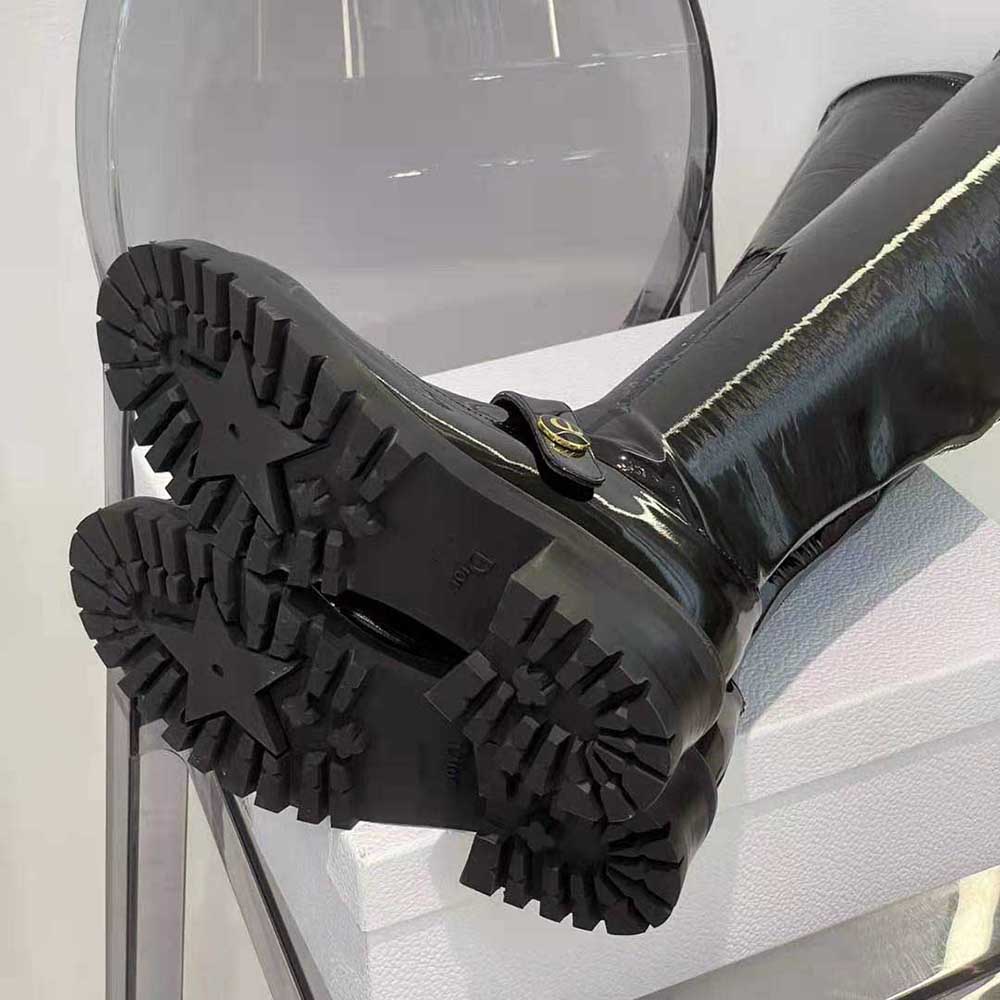 Dior Women D-Doll Thigh Boot Black Crinkled and Stretch Patent Calfskin - image 10