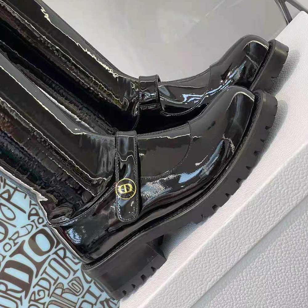 Dior Women D-Doll Thigh Boot Black Crinkled and Stretch Patent Calfskin - image 9