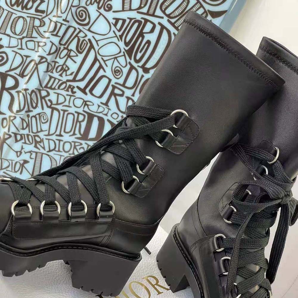 Dior Women D-Fight Ankle Boot Black Lambskin - image 8