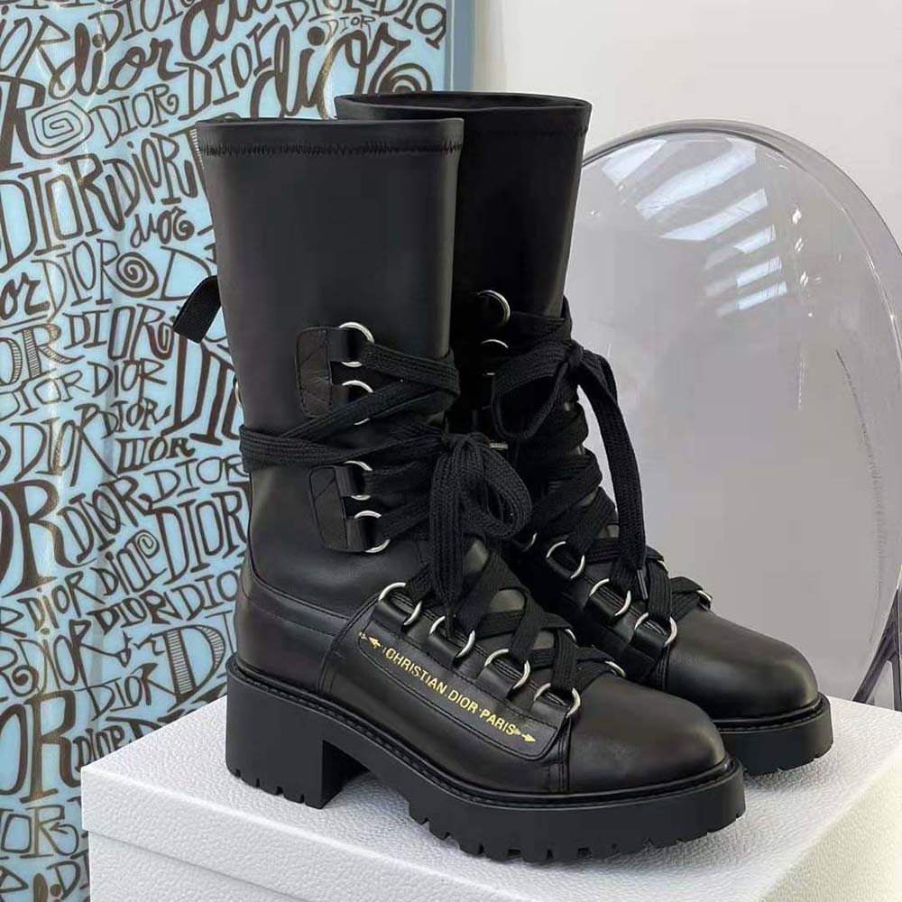 Dior Women D-Fight Ankle Boot Black Lambskin - image 4