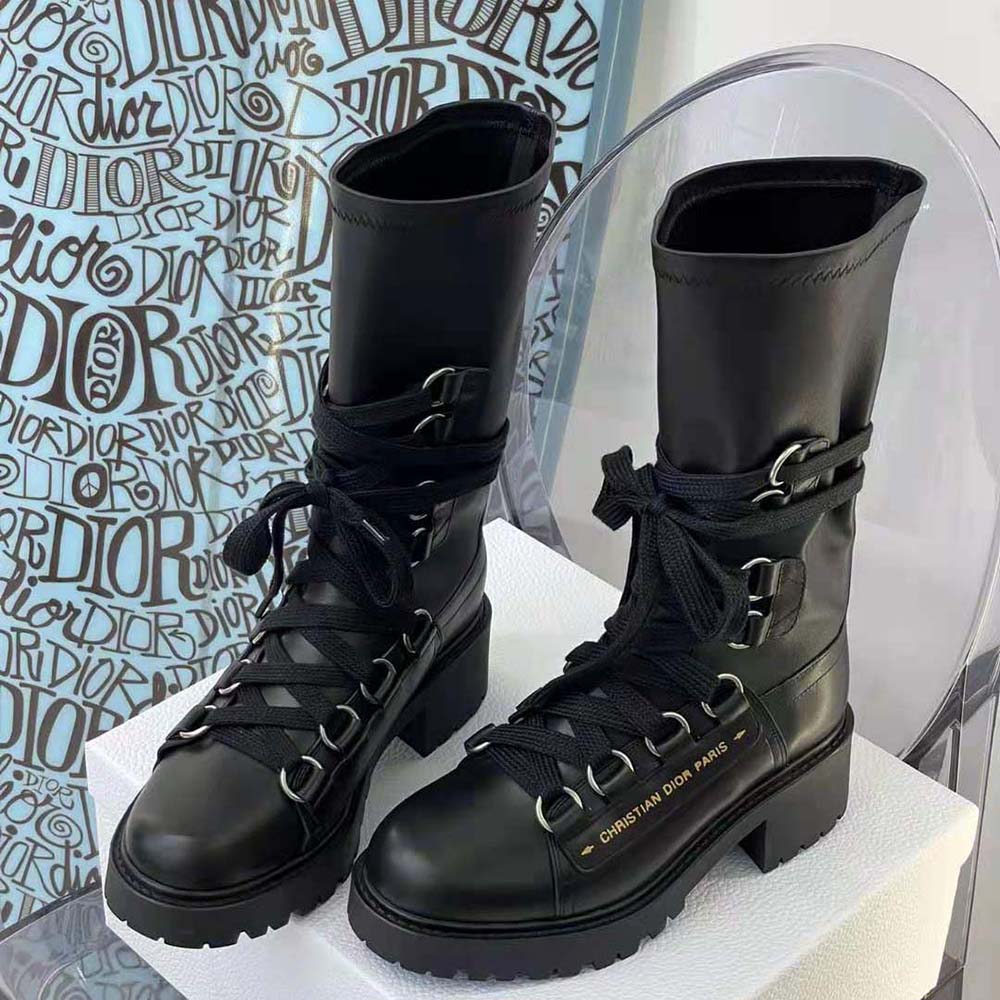 Dior Women D-Fight Ankle Boot Black Lambskin - image 5