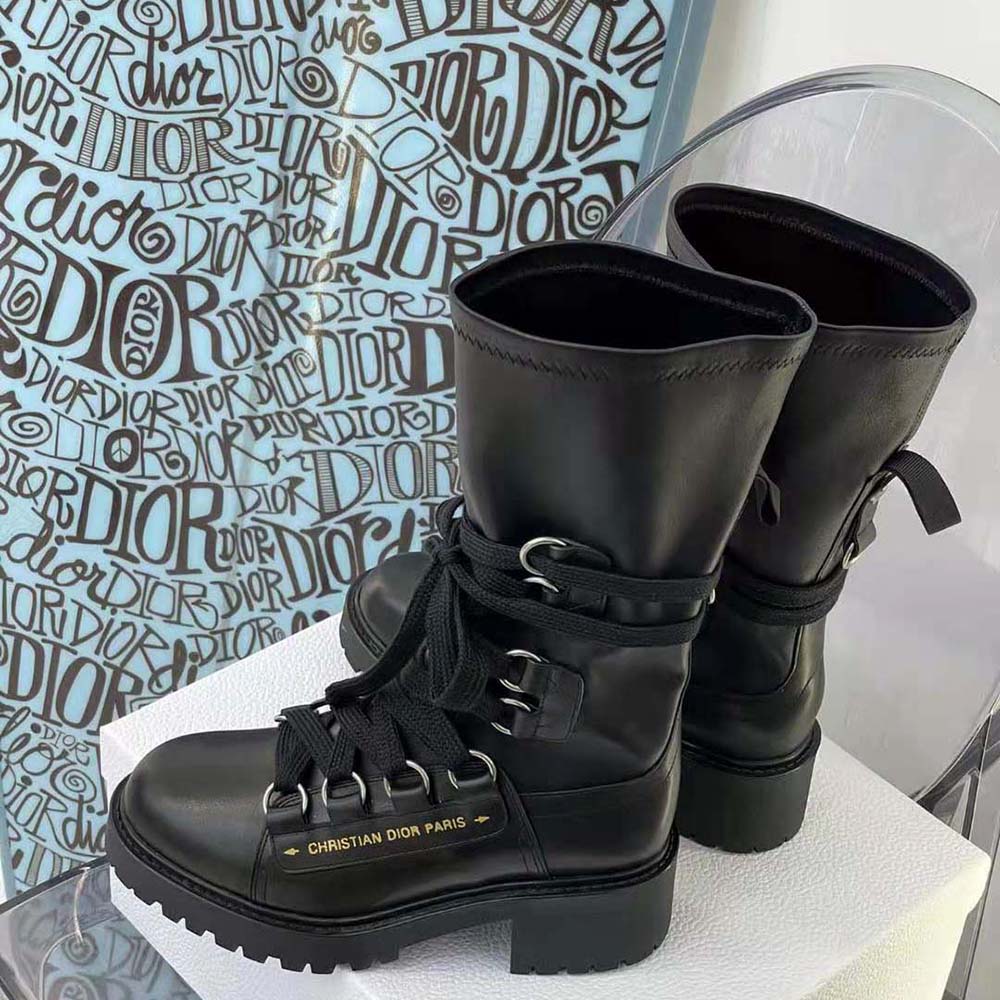 Dior Women D-Fight Ankle Boot Black Lambskin - image 6