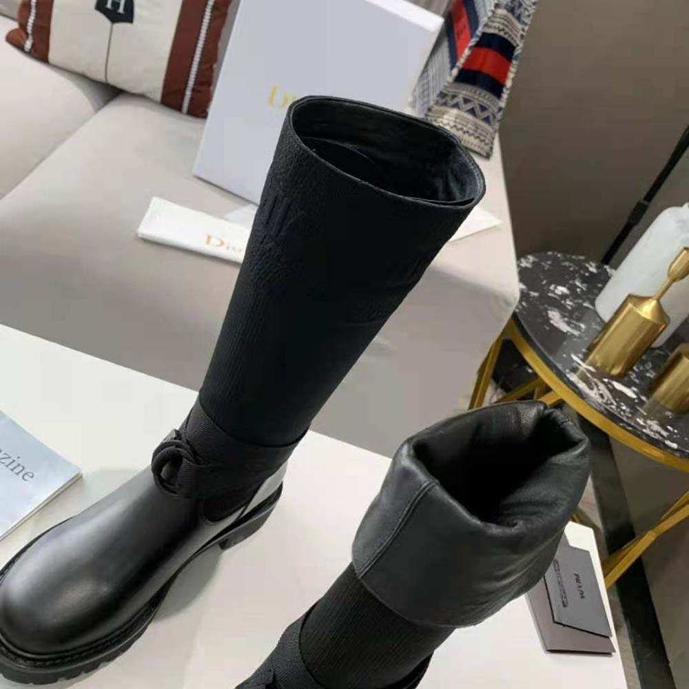 Dior Women D-Major Boot Black Technical Fabric and Calfskin - image 8