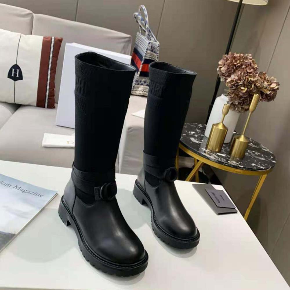 Dior Women D-Major Boot Black Technical Fabric and Calfskin - image 4