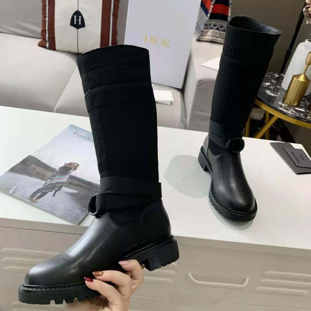 Dior Women D-Major Boot Black Technical Fabric and Calfskin - image 5