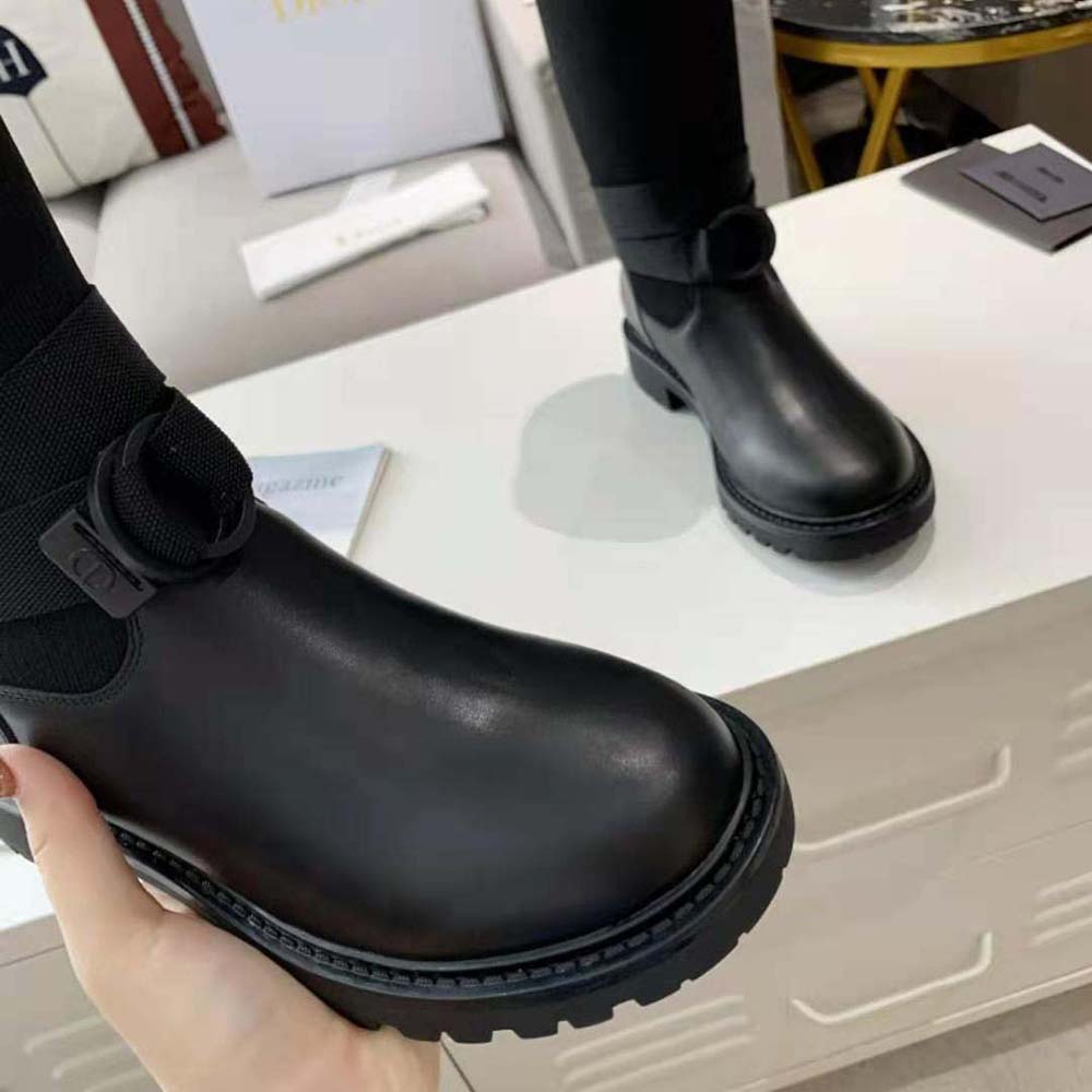 Dior Women D-Major Boot Black Technical Fabric and Calfskin - image 9