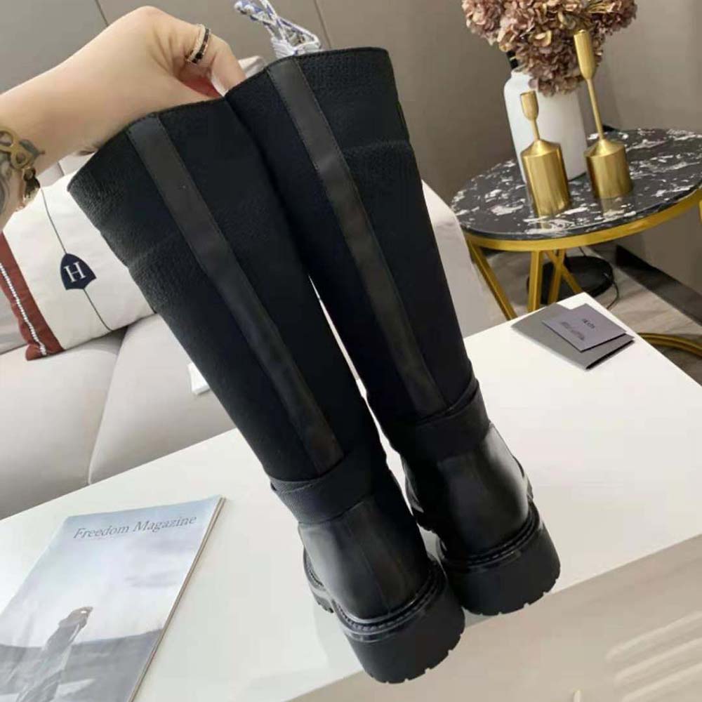 Dior Women D-Major Boot Black Technical Fabric and Calfskin - image 7