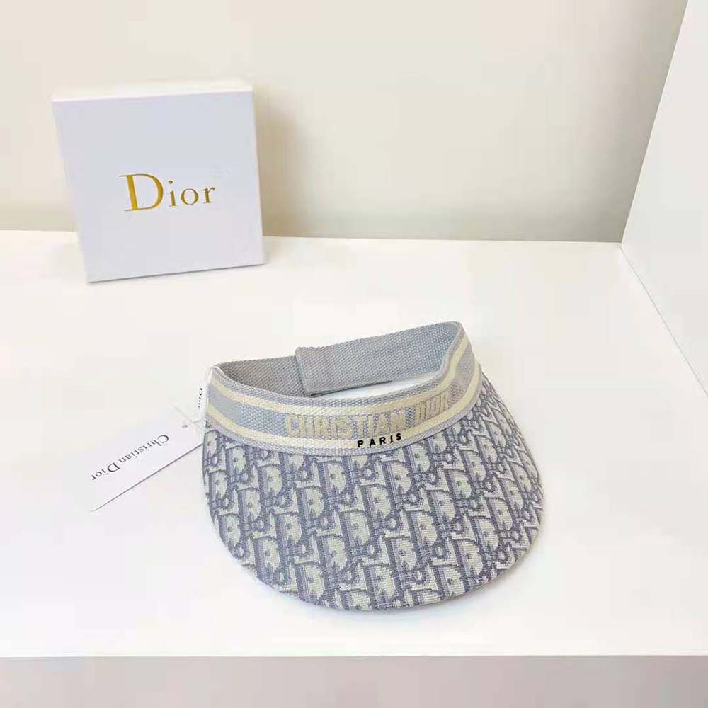 Dior Women D-Oblique Visor Gray Cotton - image 7