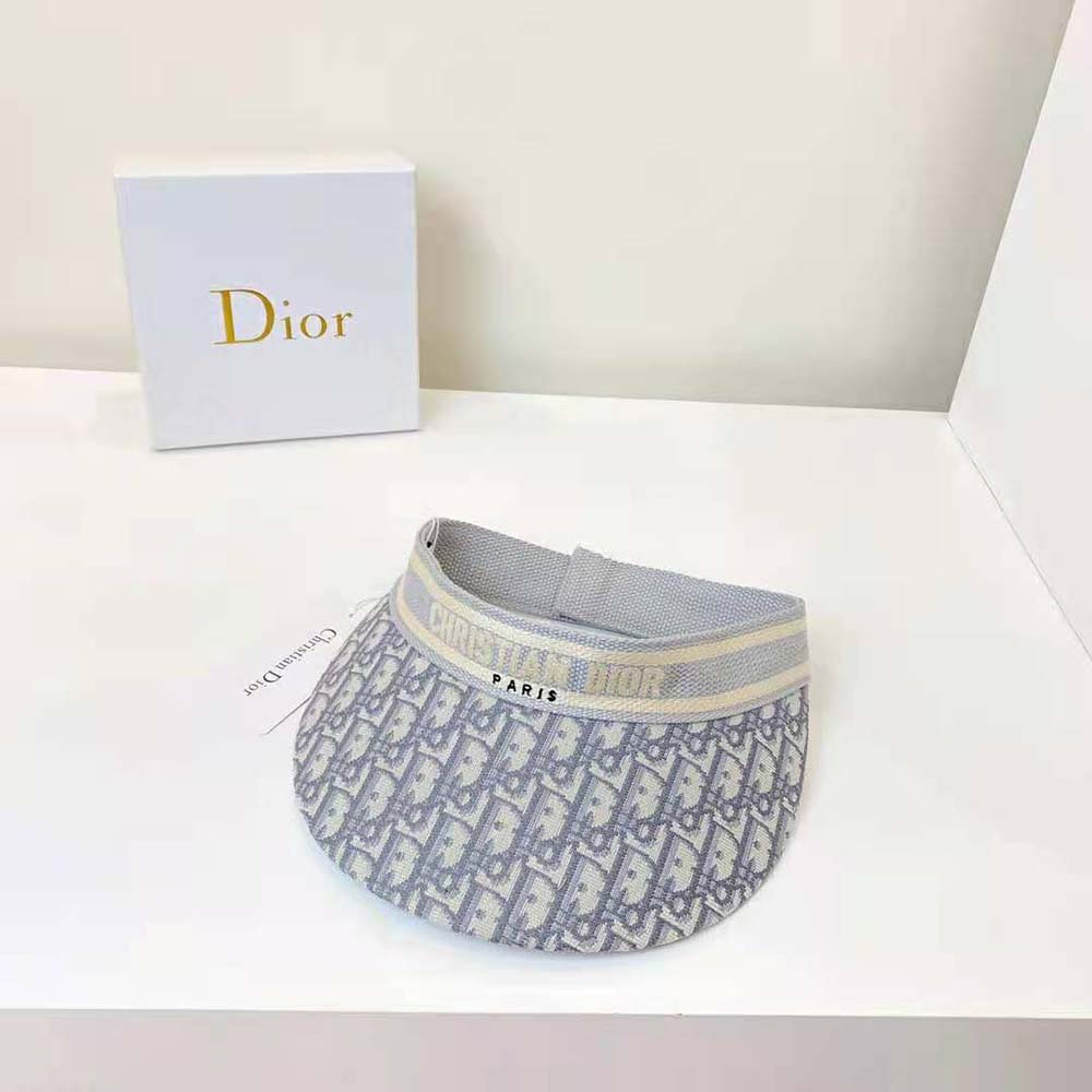 Dior Women D-Oblique Visor Gray Cotton - image 6