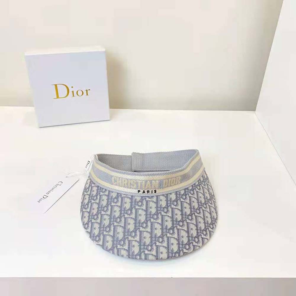 Dior Women D-Oblique Visor Gray Cotton - image 5
