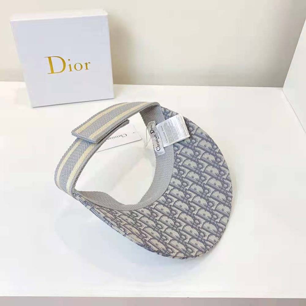 Dior Women D-Oblique Visor Gray Cotton - image 8