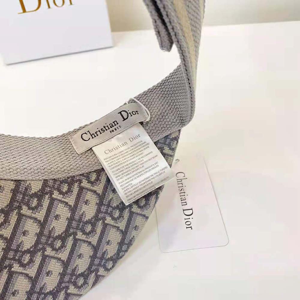 Dior Women D-Oblique Visor Gray Cotton - image 9