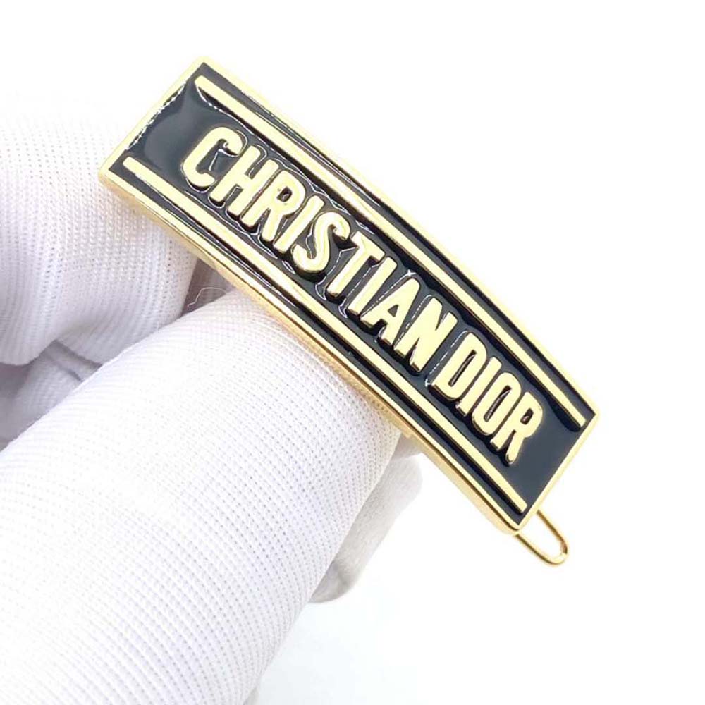 Dior Women Dior-ID Barrette Gold-Finish Metal and Black Lacquer - image 5
