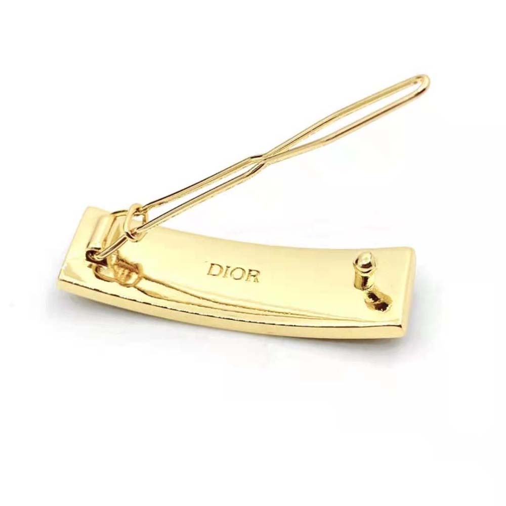 Dior Women Dior-ID Barrette Gold-Finish Metal and Black Lacquer - image 6