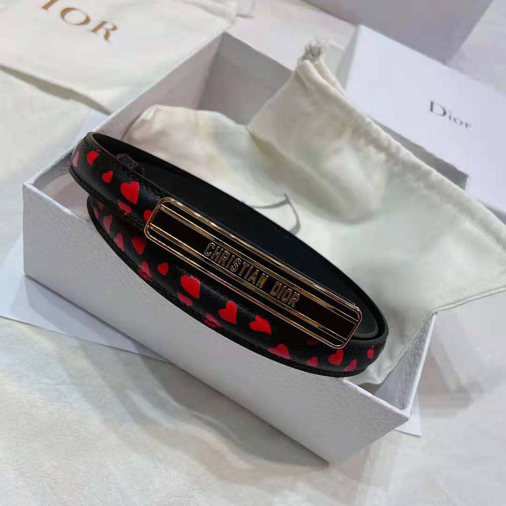 Close-up of signature Dior buckle on Dior Women Dior-id Belt